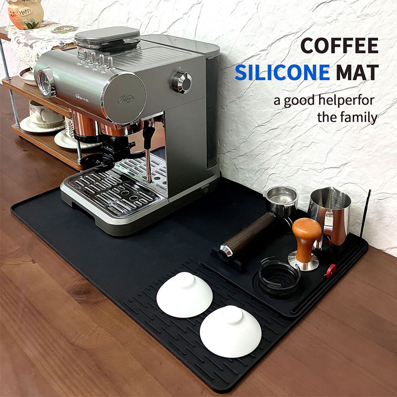 Coffee Tea Making Machine - Einfache Küchenwerkzeuge: Kaffeemaschinen-Silikonunterlage, Barunterlage, Neue Haushalts-Quadrat-Zwei-in-Eins-Abtropfunterlage,