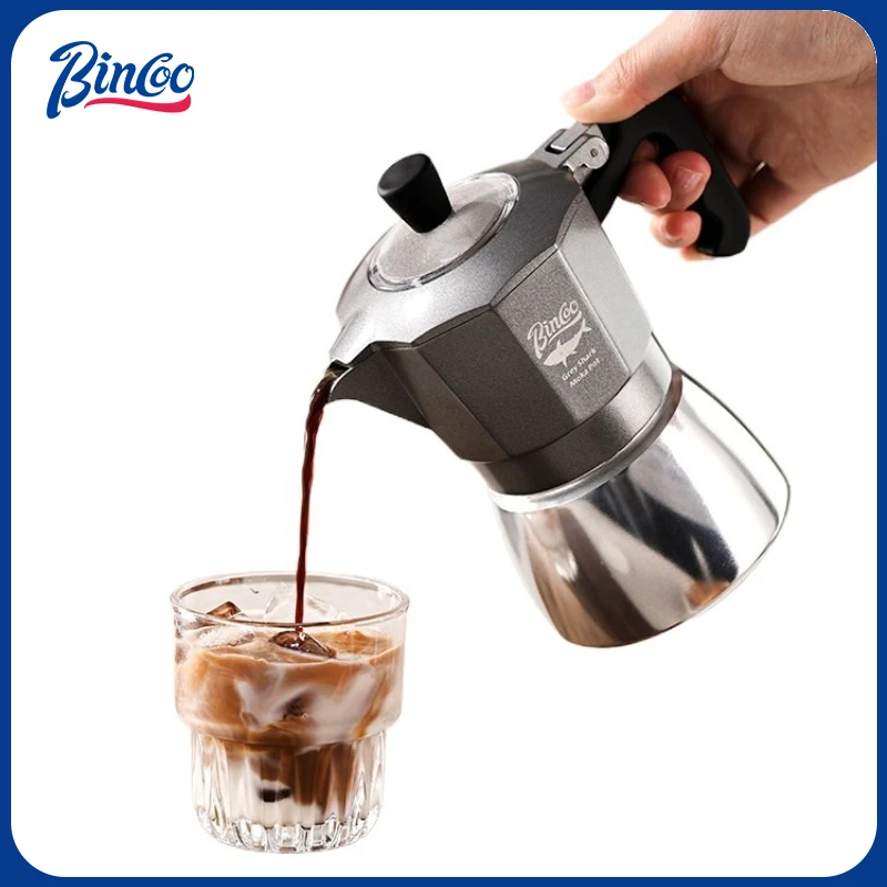 Coffee Tea Chocolate - Bincoo 2-Tassen Doppelventil Moka-Kanne Aluminiumlegierung Kaffeekanne