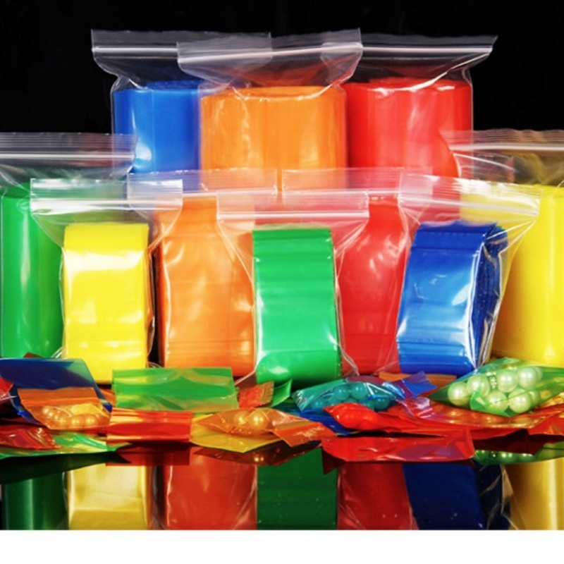 Coffee Tea Day - 50-100 Stück Farbige Ziplock-Schmuckverpackungsbeutel aus PE-Kunststoff,