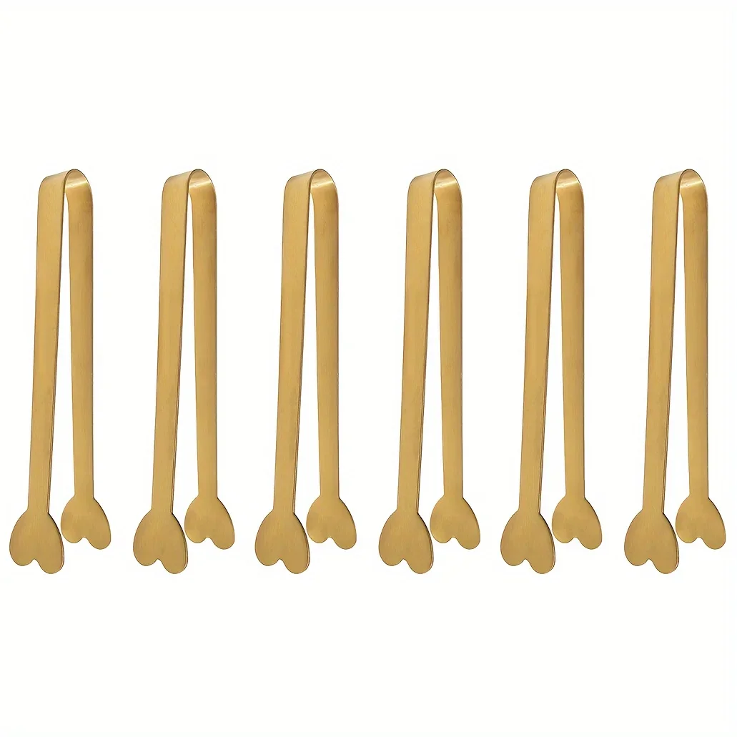 Coffee Tea Day - Herzförmige Mini-Zange aus Edelstahl für Zucker-/Eiswürfel,