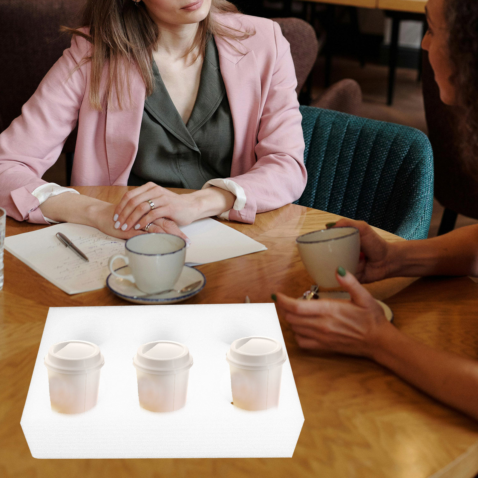 Coffee Tea Drinks - 2er-Set Getränkehalter mit mehreren Fächern –