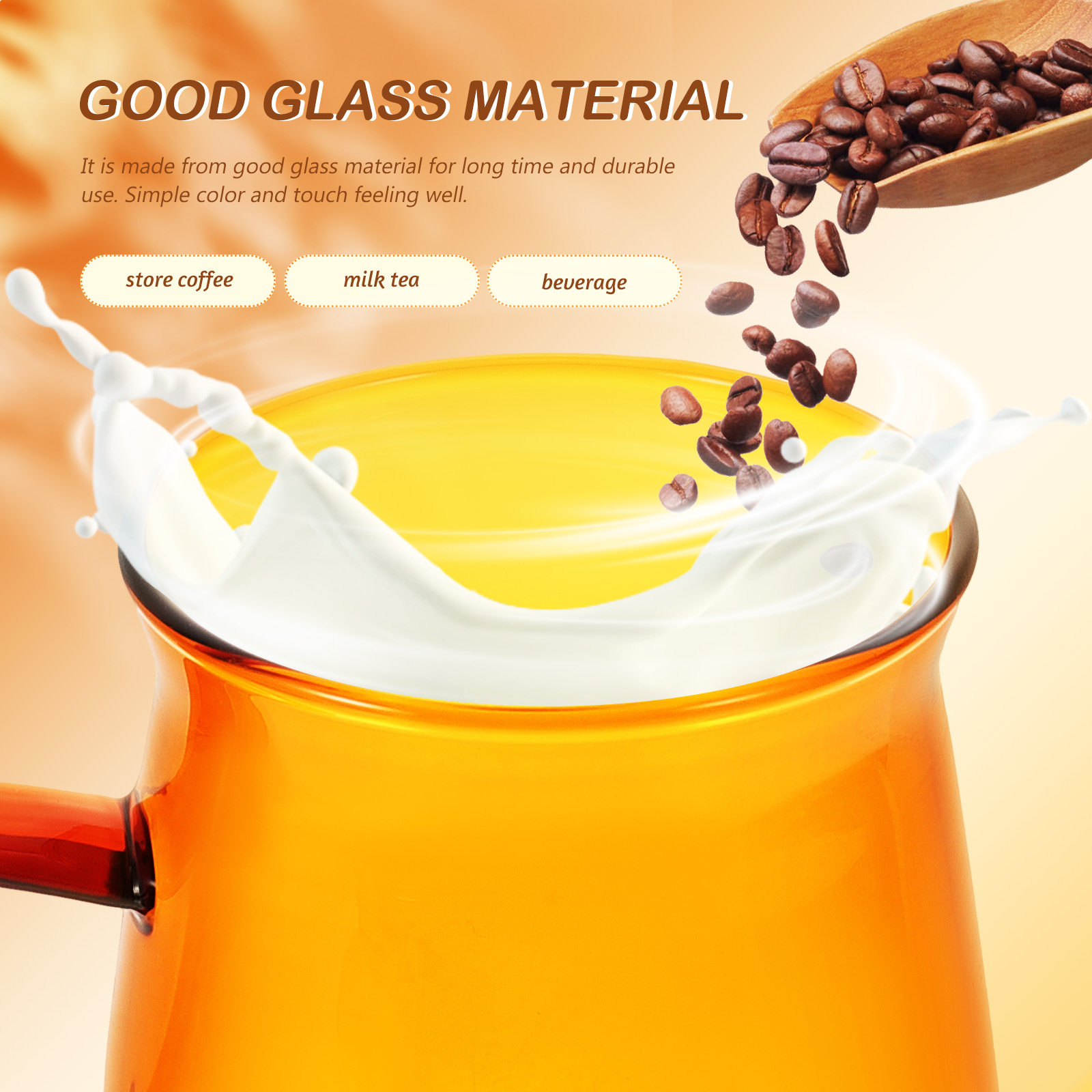 Coffee Tea Drinks - 1 Set Glas-Kaffeetasse und Untertasse, Premium