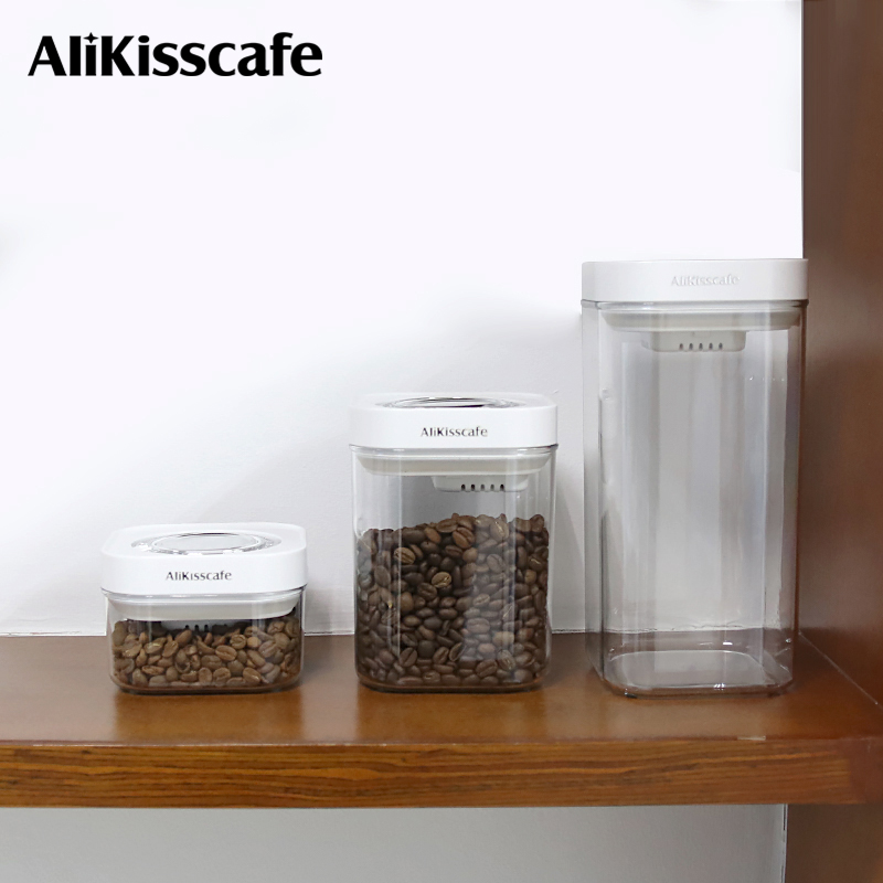 Coffee Tea Espresso - AliKisscafe Kaffeebohnen-Aufbewahrungsbehälter, vakuumversiegeltes Tankglas, Teedosen, Espressomaschine,