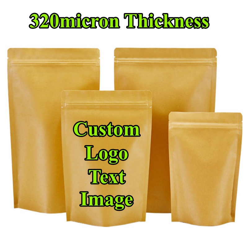 Coffee Tea Day - 100 Stück Standbeutel aus Kraftpapier mit