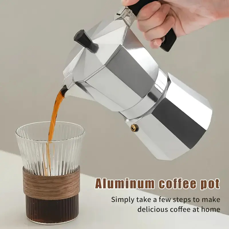 Coffee Tea Chocolate - Klassischer Aluminium-Moka-Kocher 50-300ML Haushalts-Espressomaschine für Herdplatten,