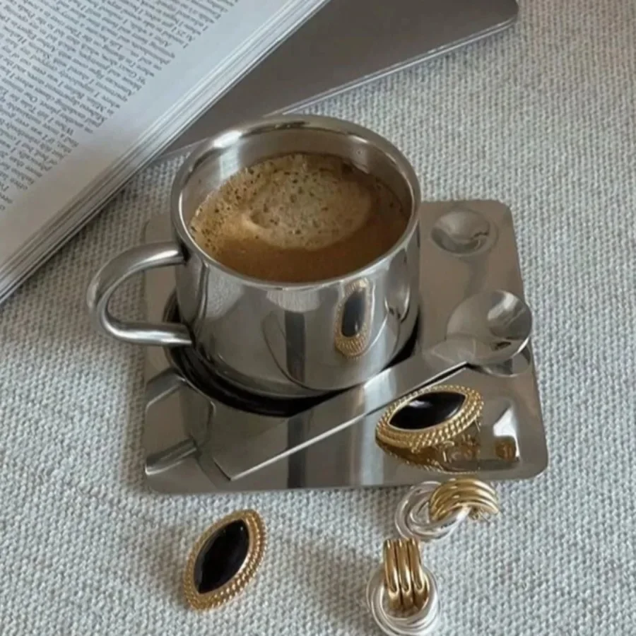 Espresso Cup Saucer - Minimalistischer nordischer Becher, 3-teiliges Set, Kaffeetasse