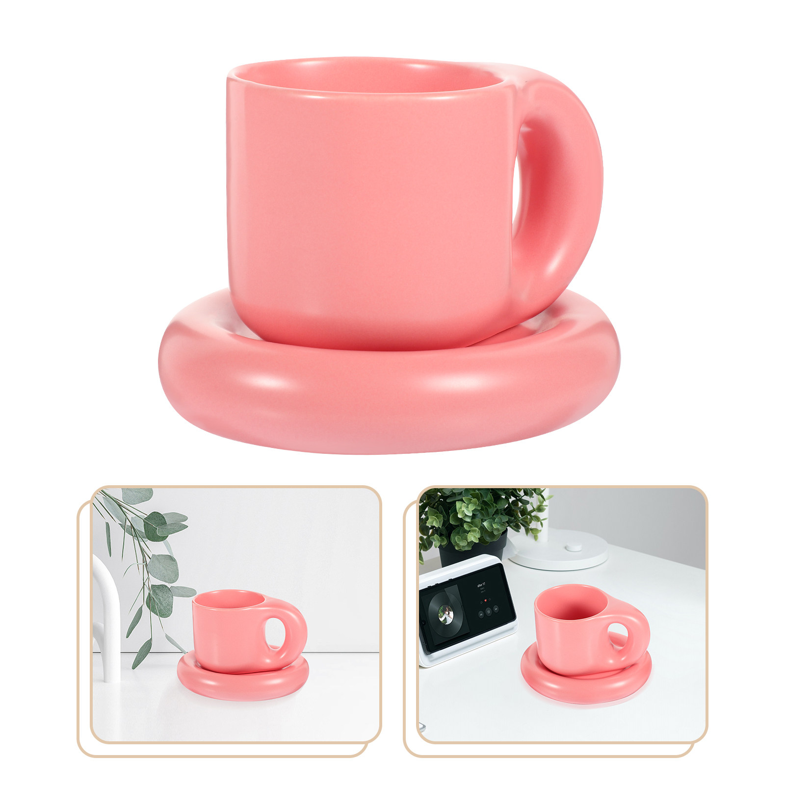 Coffee Tea Chocolate - Keramik-Kaffeetassen-Set mit Untertasse für Heißen Tee,
