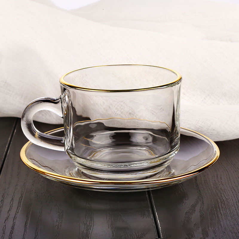 Goldene Kante Glas Kaffeetasse – Espresso Cup Saucer Bewertung und Preis