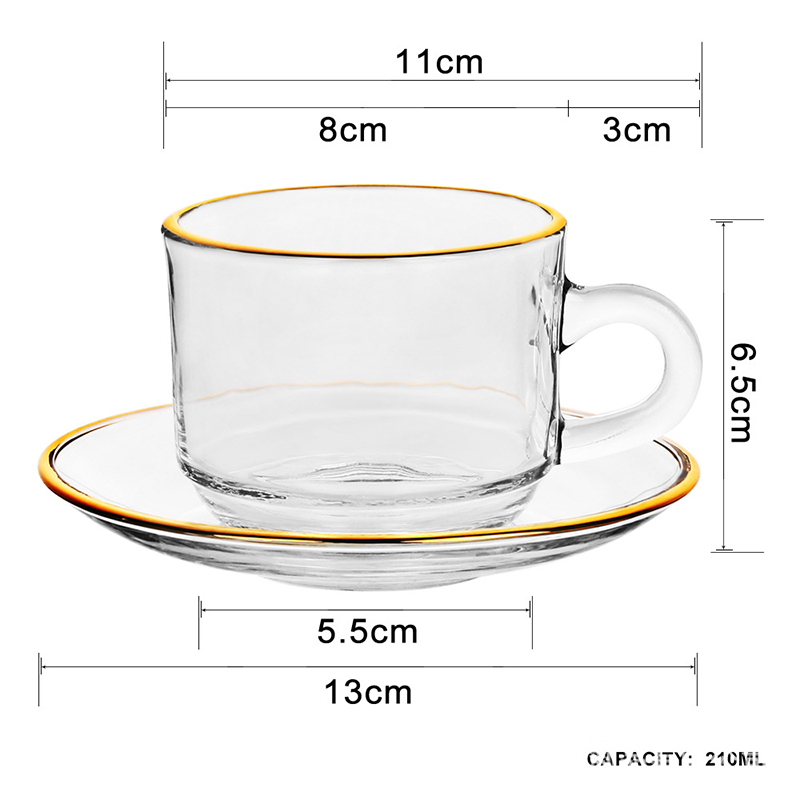 Goldene Kante Glas Kaffeetasse – Espresso Cup Saucer Bewertung und Preis