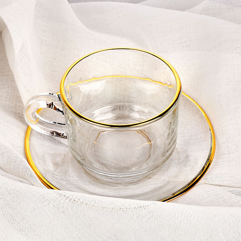 Goldene Kante Glas Kaffeetasse – Espresso Cup Saucer Bewertung und Preis